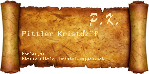 Pittler Kristóf névjegykártya